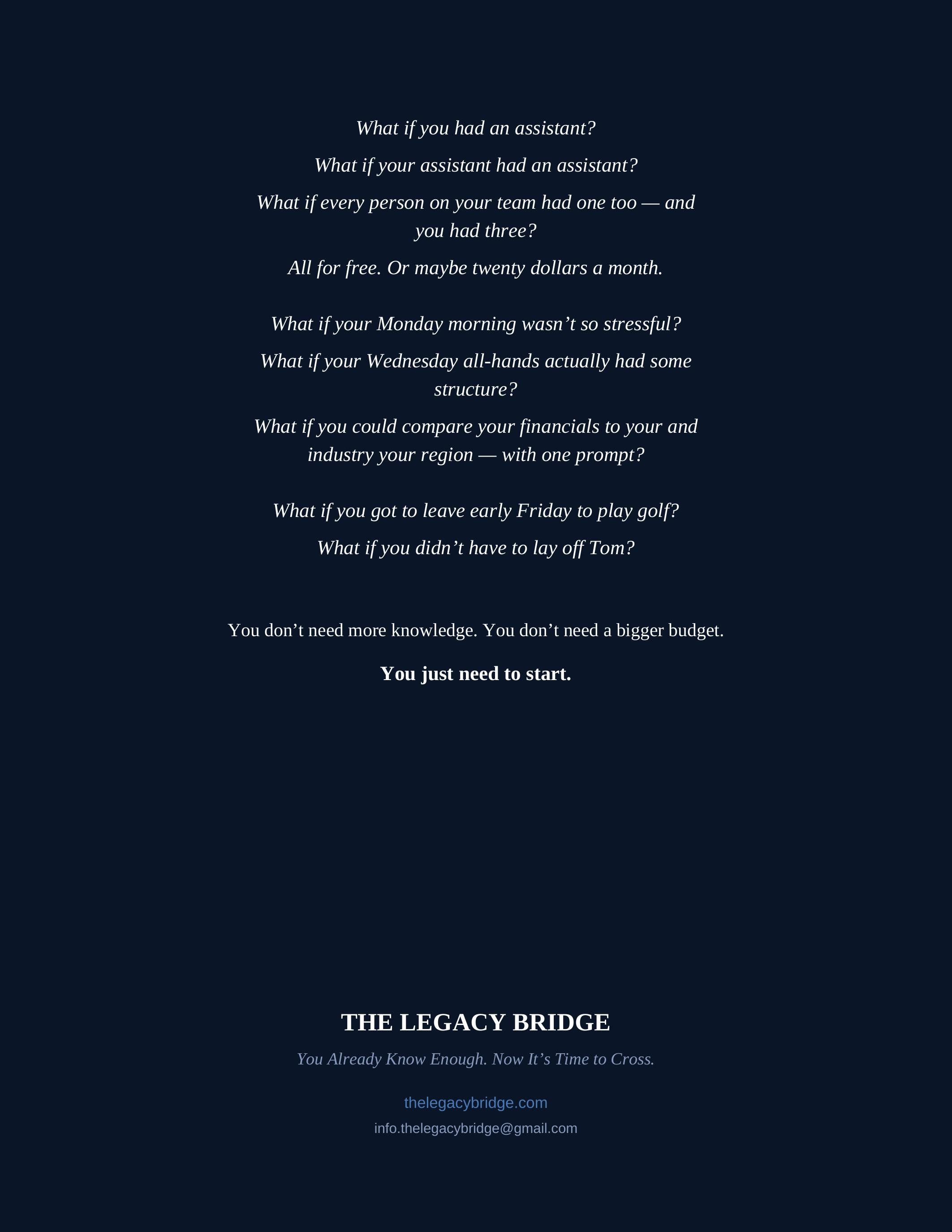 The Legacy Bridge — The Business Owner's Guide to Crossing Into the Age of AI